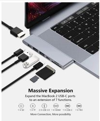 USB-C Xаб 7-в-1 (Purgo) для MacBook Pro, 13, M2, Air 2018-2022